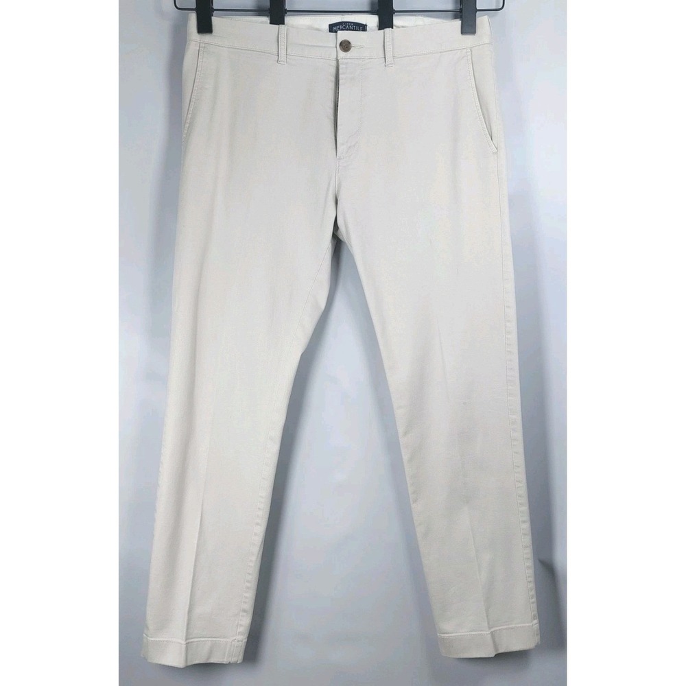 J.Crew Mercantile Flex Slim Fit Pants Mens 33x30 Lt Khaki‎ Stretch Cotton Casual